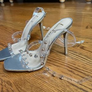 Lulu’s clear studded heels
